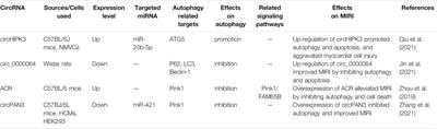 The Regulatory Role of Non-coding RNA in Autophagy in Myocardial Ischemia-Reperfusion Injury